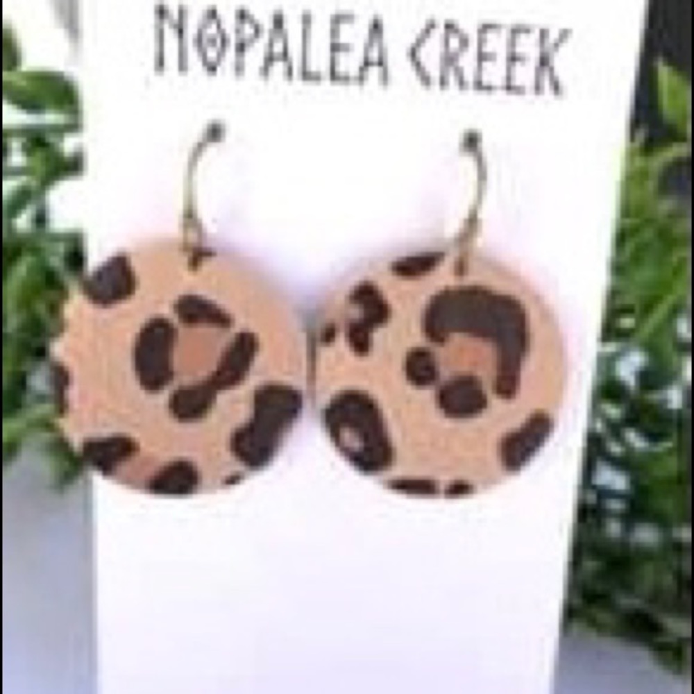 LEOPARD PRINT 1” MINI GENUINE LEATHER EARRINGS